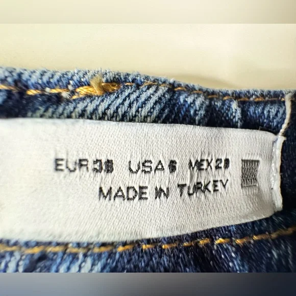 Zara Sailor Denim Jeans US 6 Wide Leg High Waist EUC - Picture 13 of 13